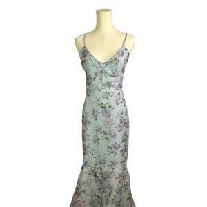 Lulu’s elegant Floral Blue Dress nwt large